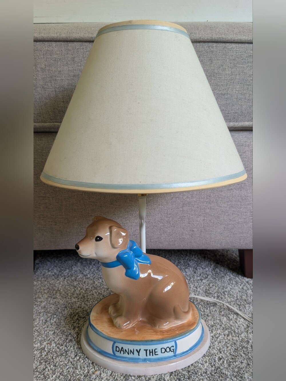 Vintage 1992 Farmlite Danny The Dog Lamp Paul Gaynes Nursery Children Room WORKS